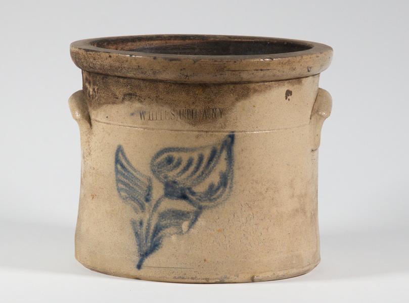 WHITES UTICA CROCK WITH FLORAL DECORATION (1 of 4)