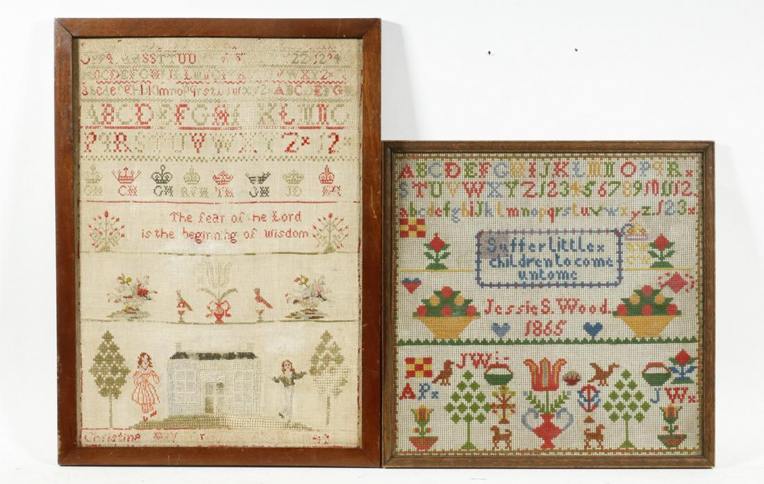 (2) MID-19TH C. BRITISH SAMPLERS (1 of 3)