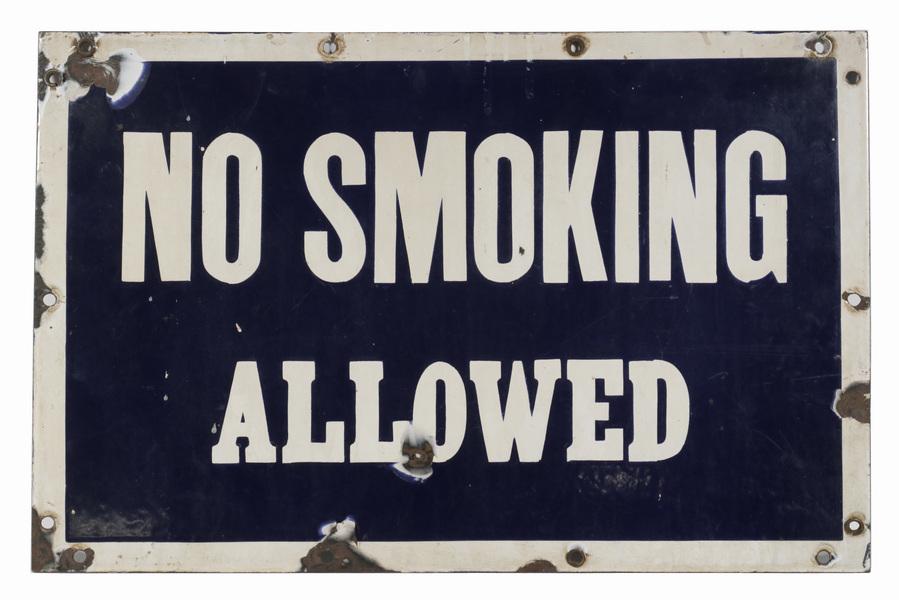 ENAMELED STEEL "NO SMOKING ALLOWED" SIGN (1 of 2)