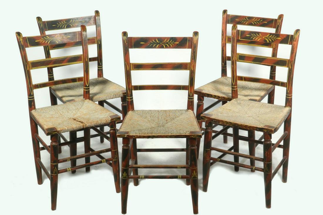 (5) GRAIN PAINTED SIDE CHAIRS (1 of 2)