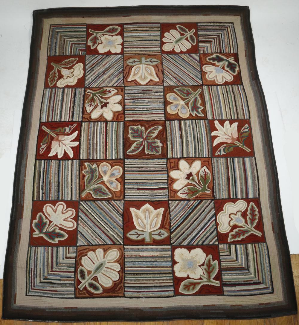 HOOKED AREA RUG - 78" X 58" (1 of 2)