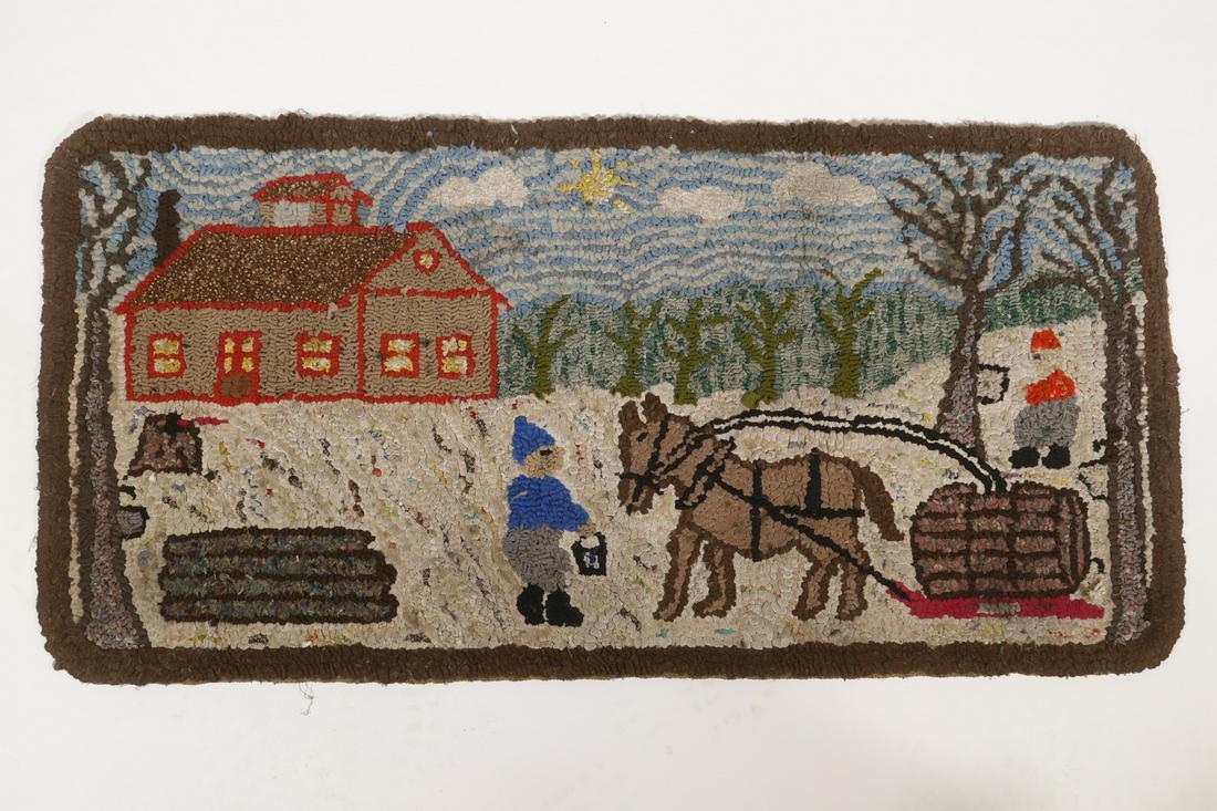 HOOKED RUG - 35 1/2" x 17 1/2" (1 of 1)