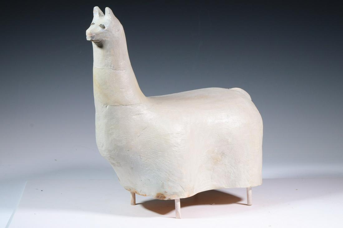 CARVED AND PAINTED LLAMA BY E. SWEET (1 of 3)