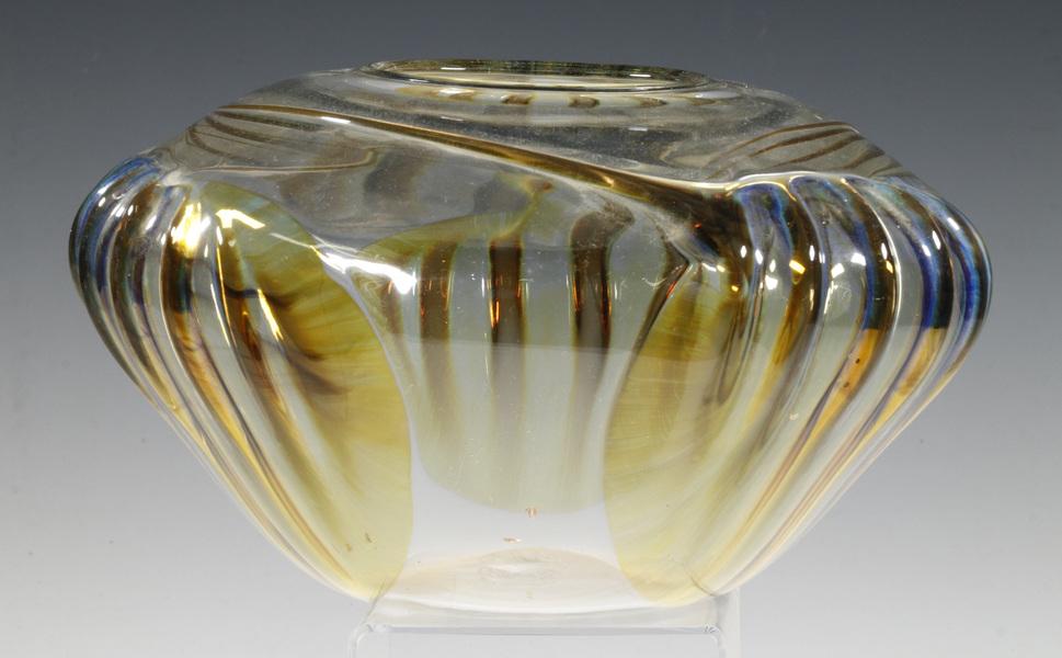 PETER BRAMHALL (VT, 1942- ) ART GLASS VESSEL (1 of 2)