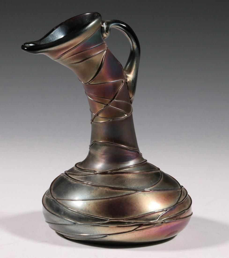 IRIDESCENT ART GLASS EWER (1 of 3)