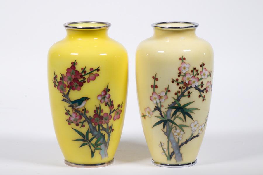 (2) JAPANESE CLOISONNE VASES (1 of 2)