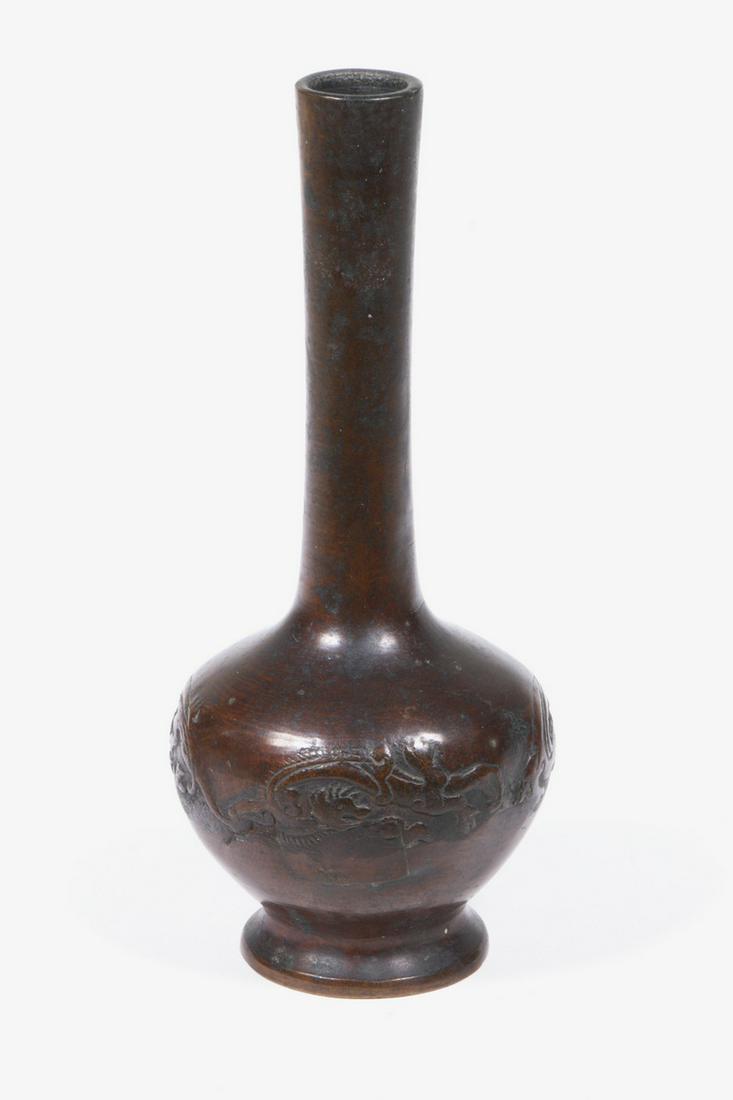 19TH C. JAPANESE MINATURE BRONZE VASE (1 of 4)