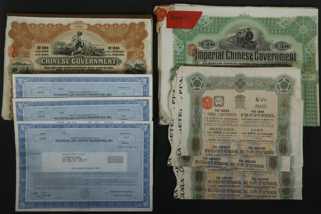 A COLLECTION OF FOREIGN AND AMERICAN BONDS (1 of 1)