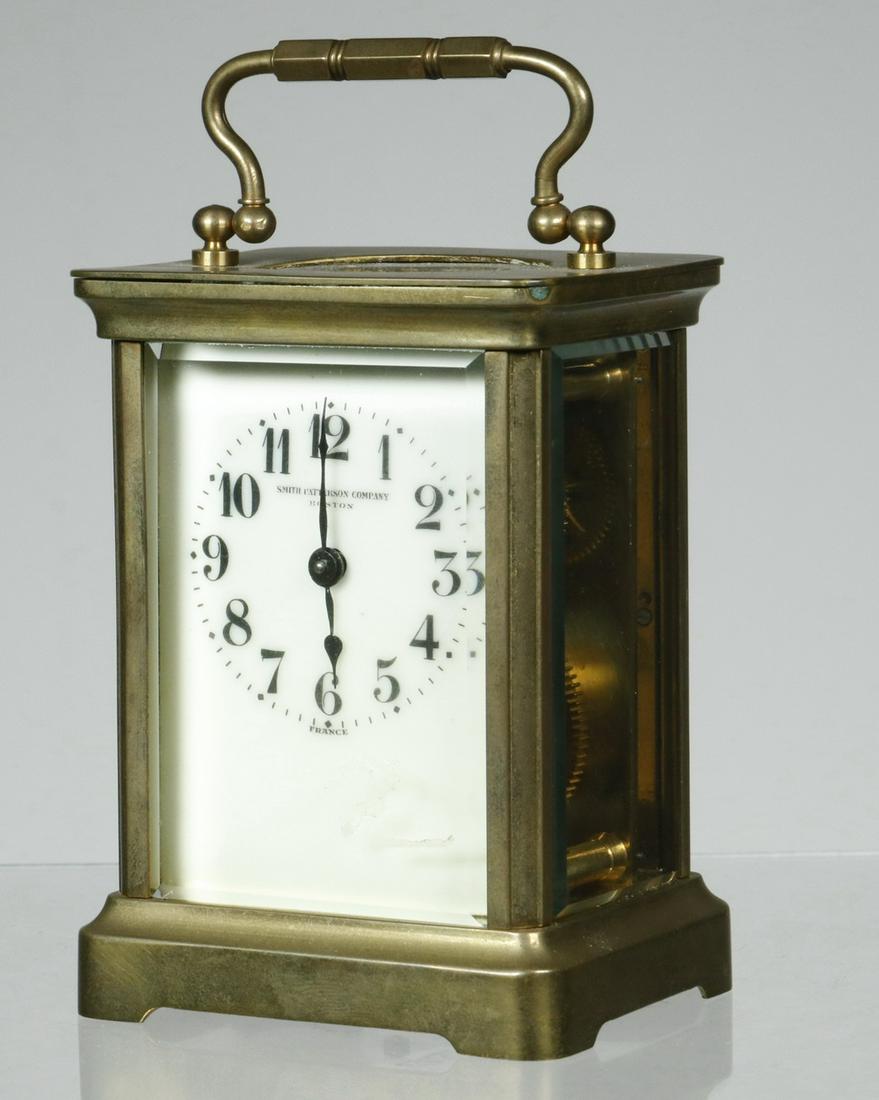 FRENCH BRASS MINIATURE CARRIAGE CLOCK (1 of 2)