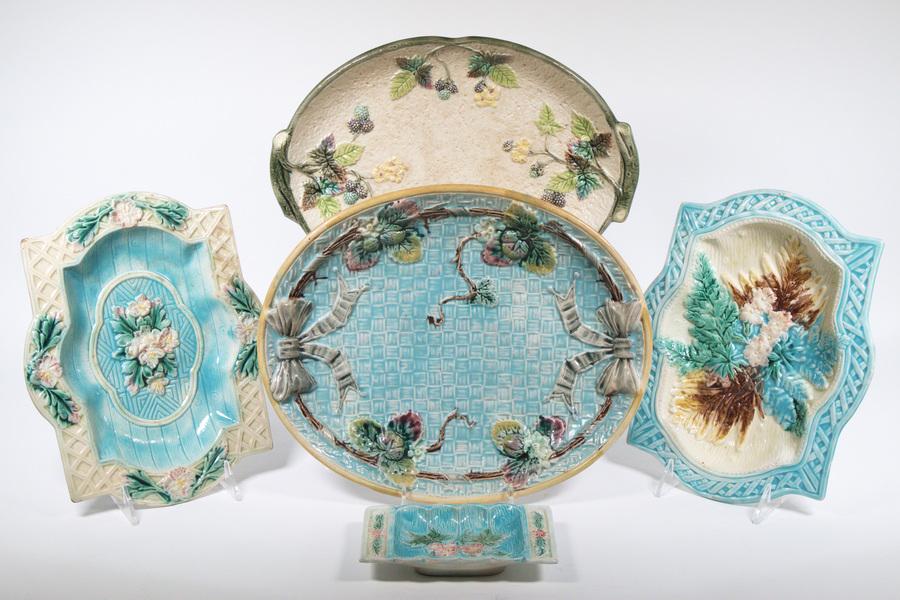 (5) MAJOLICA POTTERY SERVING PIECES (1 of 1)