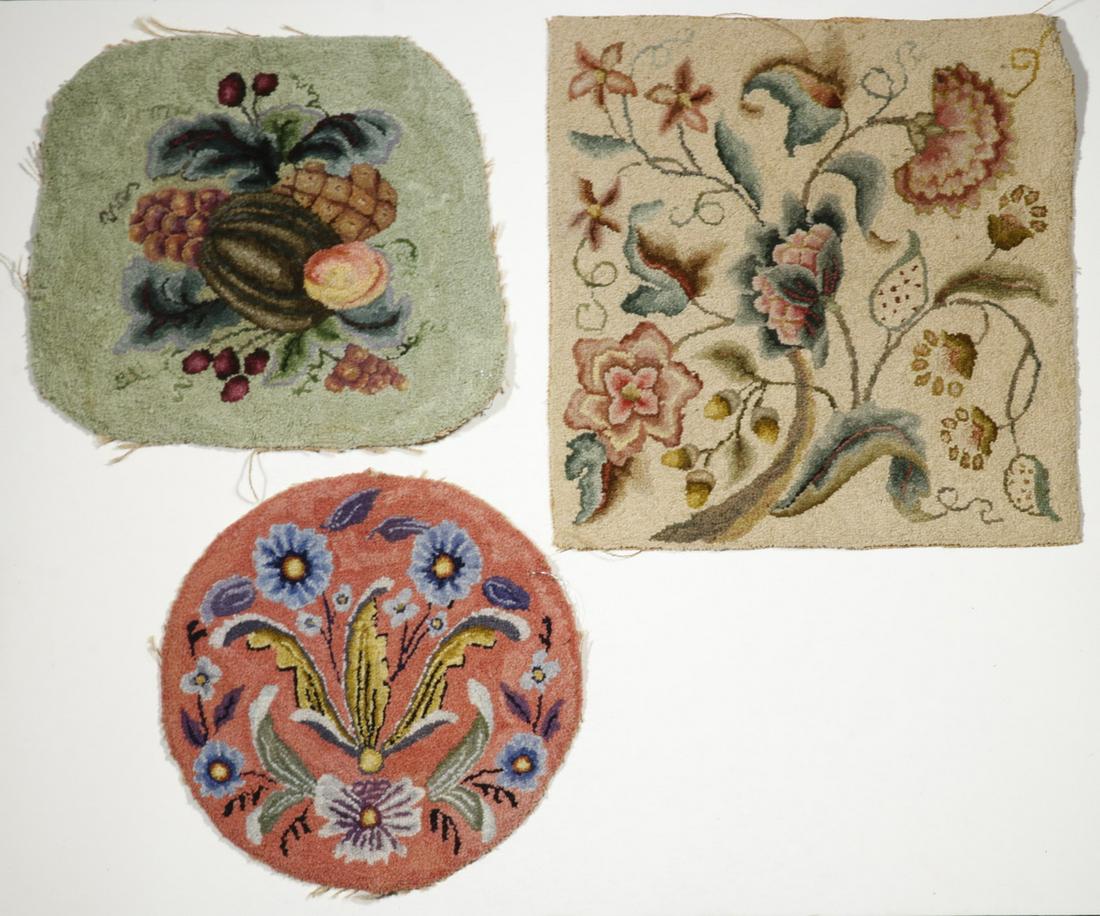 (3) HOOKED PILLOW TOPS BY PEARL MCGOWN (MA, 1891-1983) (1 of 1)