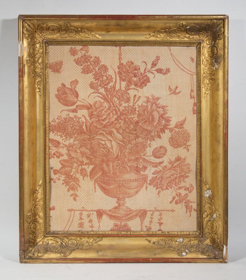 FRAMED 19TH C. FRENCH TOILE FABRIC (1 of 3)