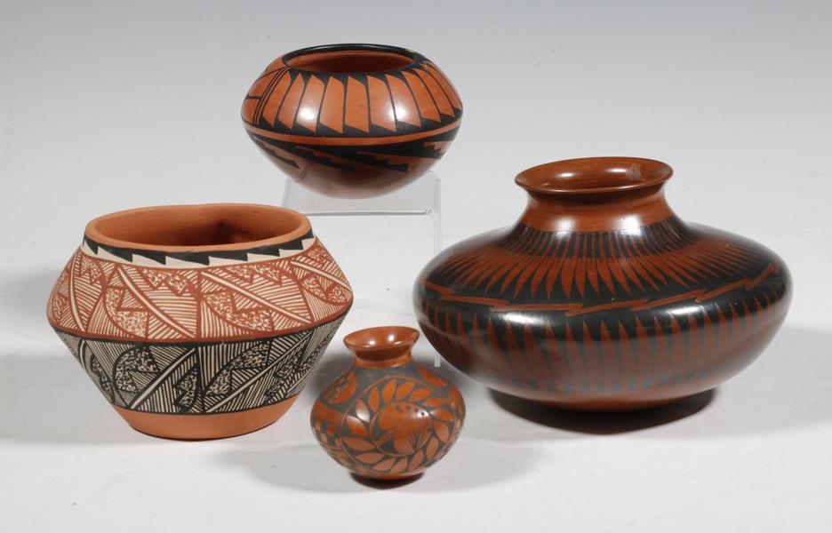 (4 PCS) JEMEZ, MATA ORTIZ PUEBLO POTTERY (1 of 5)