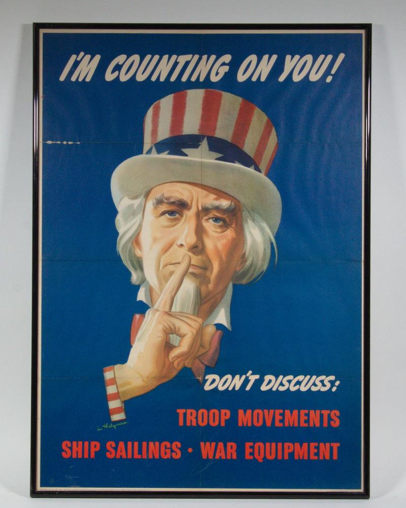 WWII WAR US PROPAGANDA POSTER, FRAMED (1 of 3)