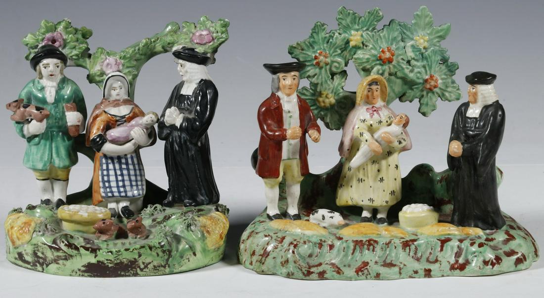 (2) ENGLISH STRAFFORDSHIRE FIGURE GROUPS (1 of 2)