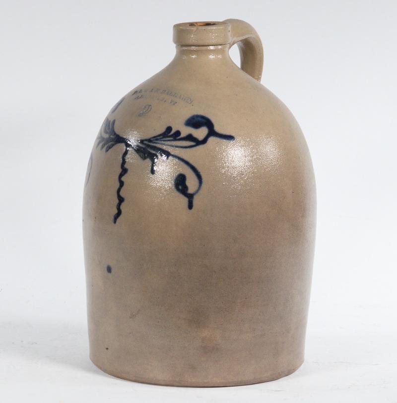 O.L. & A.K. BALLARD, BURLINGTON, VT STONEWARE JUG (1 of 3)