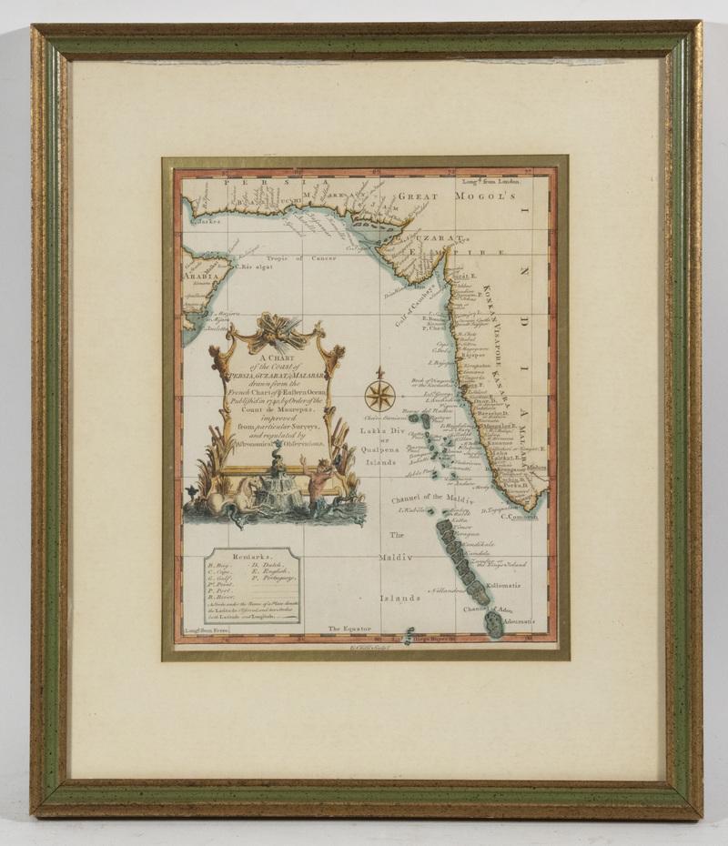 18TH C. MAP OF THE PERSIAN COAST, FRAMED (1 of 4)