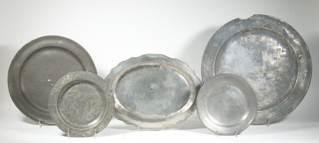 (5) PEWTER PLATES AND TRAYS (1 of 5)