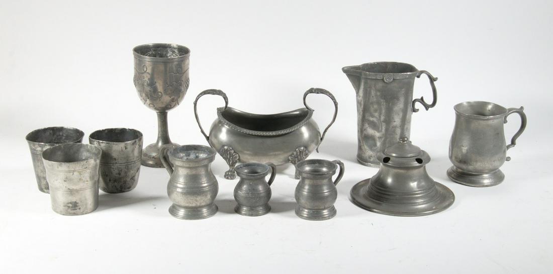 (11) EARLY PEWTER VESSELS (1 of 3)