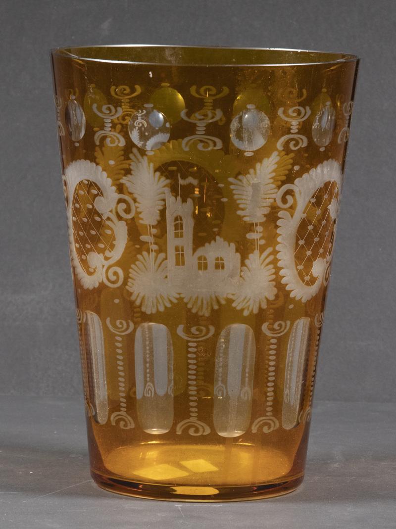 BOHEMIAN AMBER FLASH VASE (1 of 3)