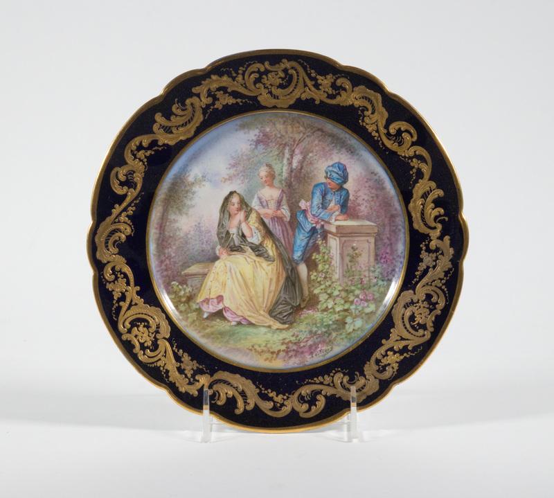 SEVRES PORCELAIN PLATE SIGNED 'POITEVIN' (1 of 3)