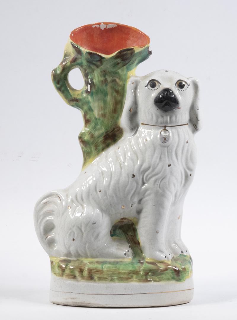 STAFFORDSHIRE SPANIEL SPILL VASE (1 of 2)