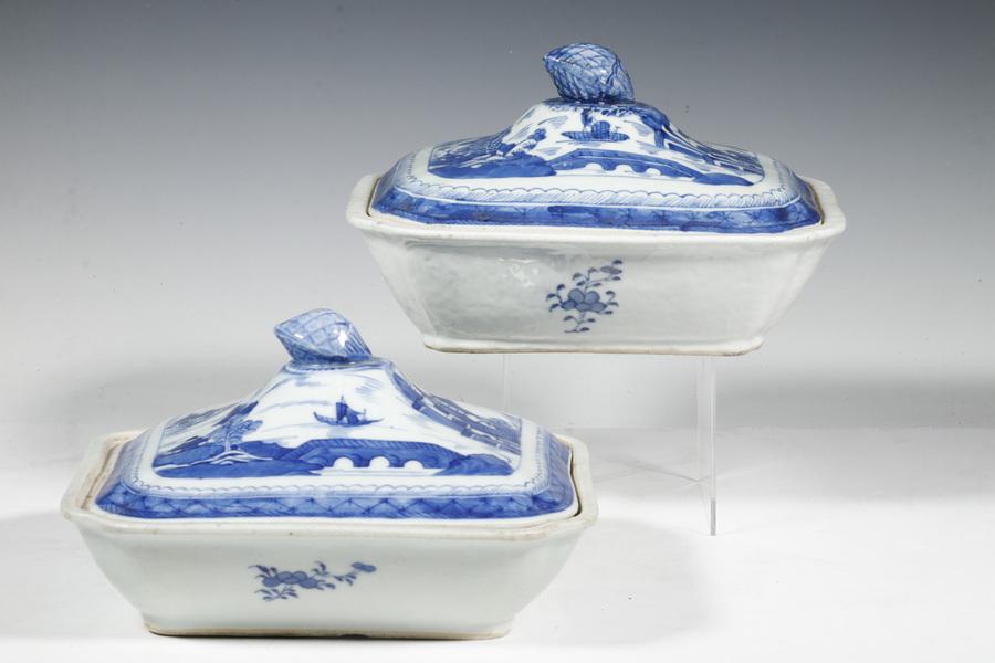 (2) CHINESE CANTON EXPORT COVERED VEGETABLE DISHES (1 of 4)