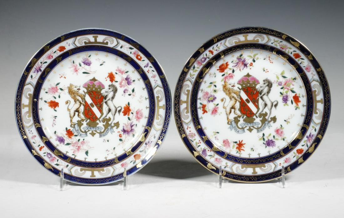 PR FRENCH PORCELAIN ARMORIAL PLATES (1 of 2)