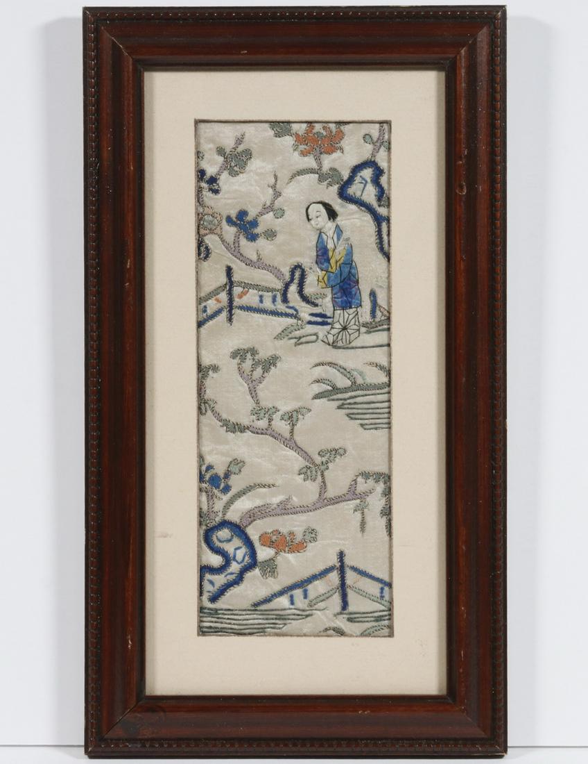 FRAMED CHINESE EMBROIDERED PANEL (1 of 2)