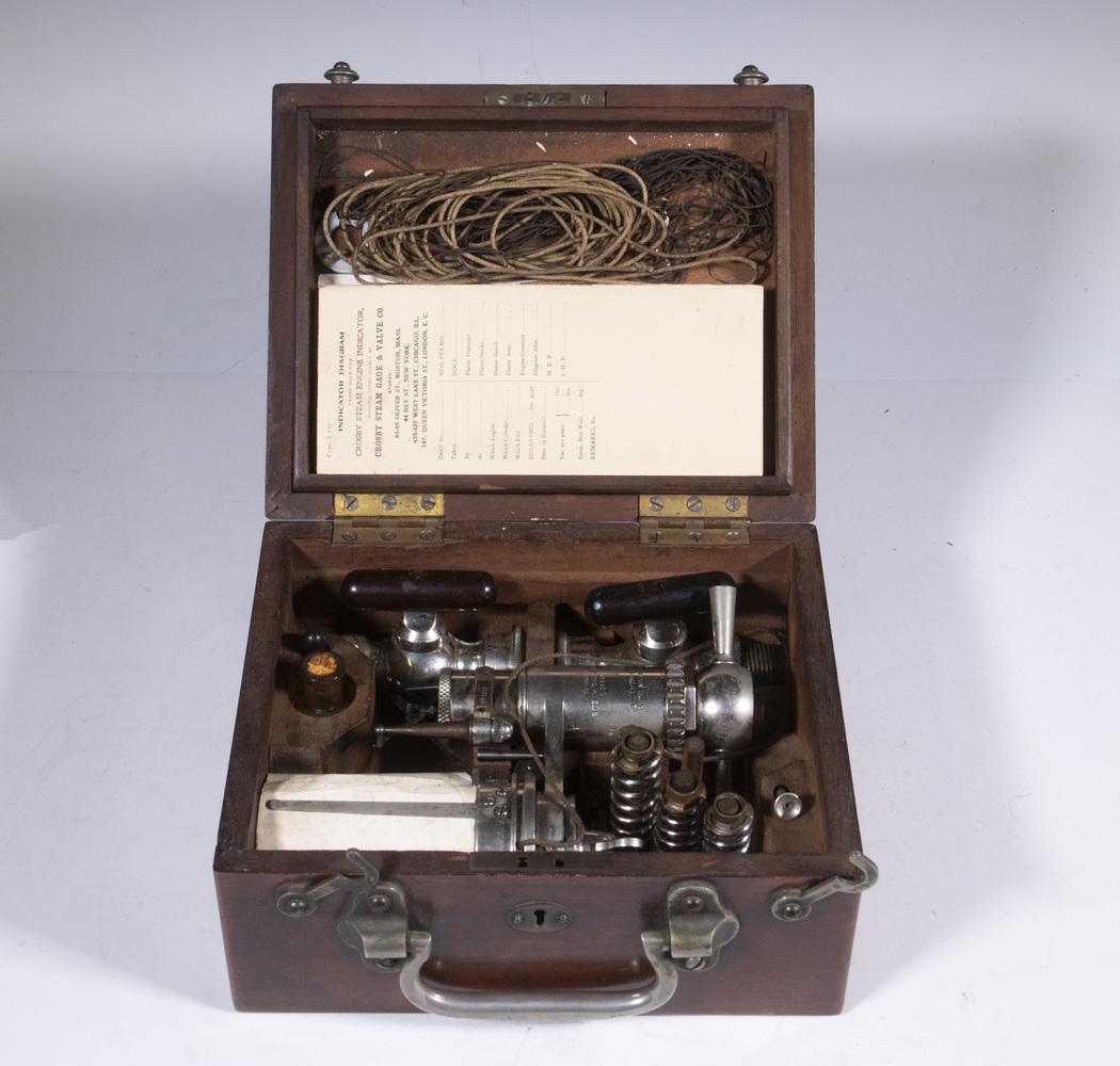 MAHOGANY CASED MARINE STEAM GAUGE TESTER (1 of 5)