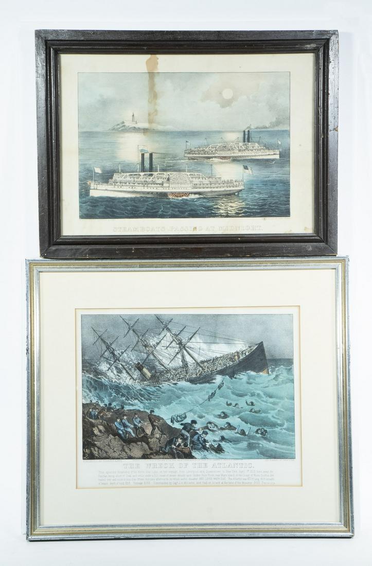 (2) CURRIER AND IVES MARITIME PRINTS, FRAMED (1 of 5)