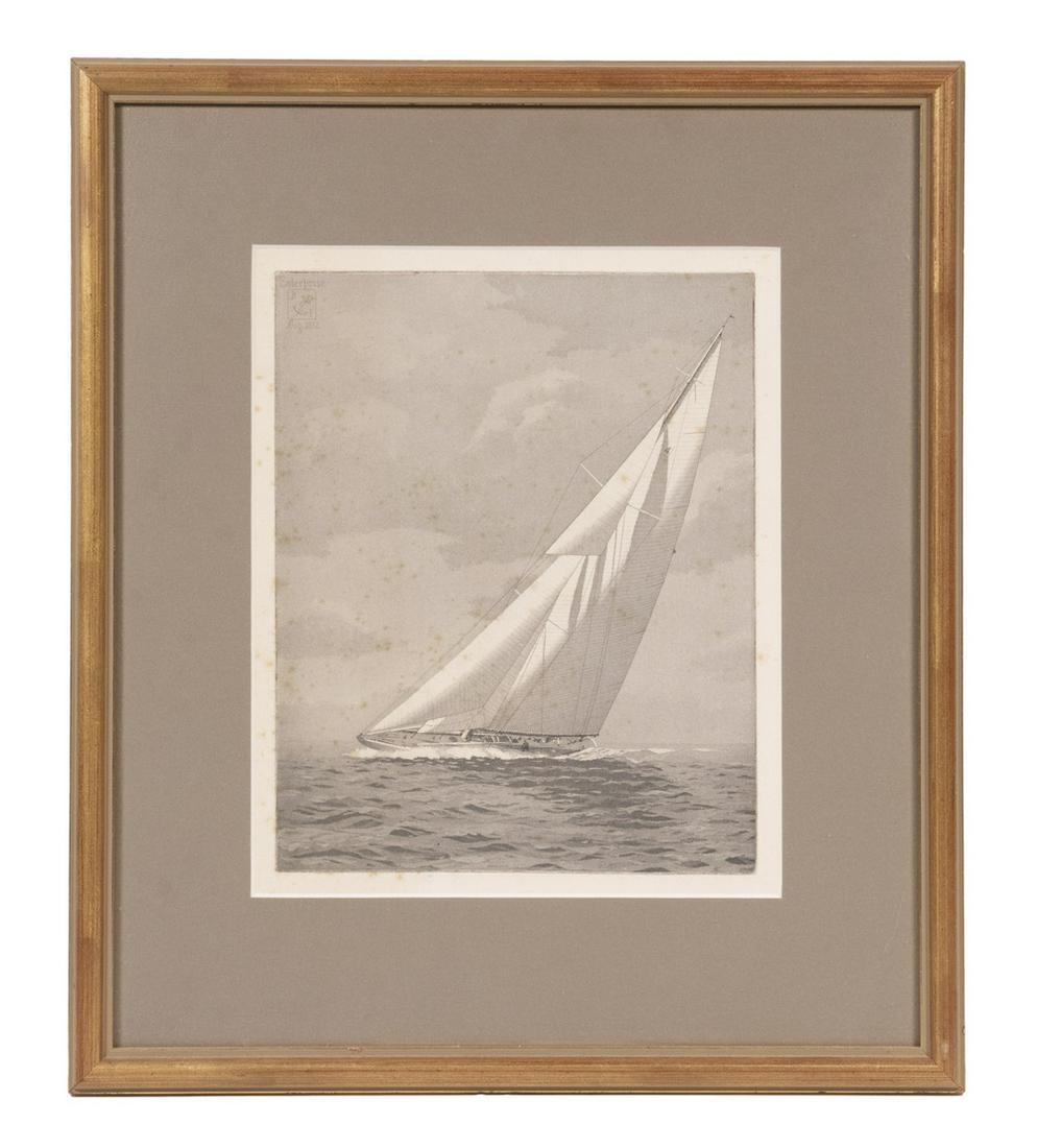 SAILING PRINT, UNSIGNED, CIRCA 1930S (1 of 3)