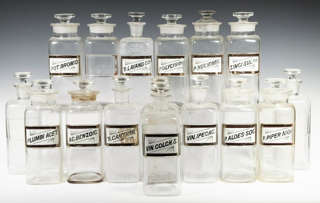 (16) APOTHECARY BOTTLES (1 of 1)