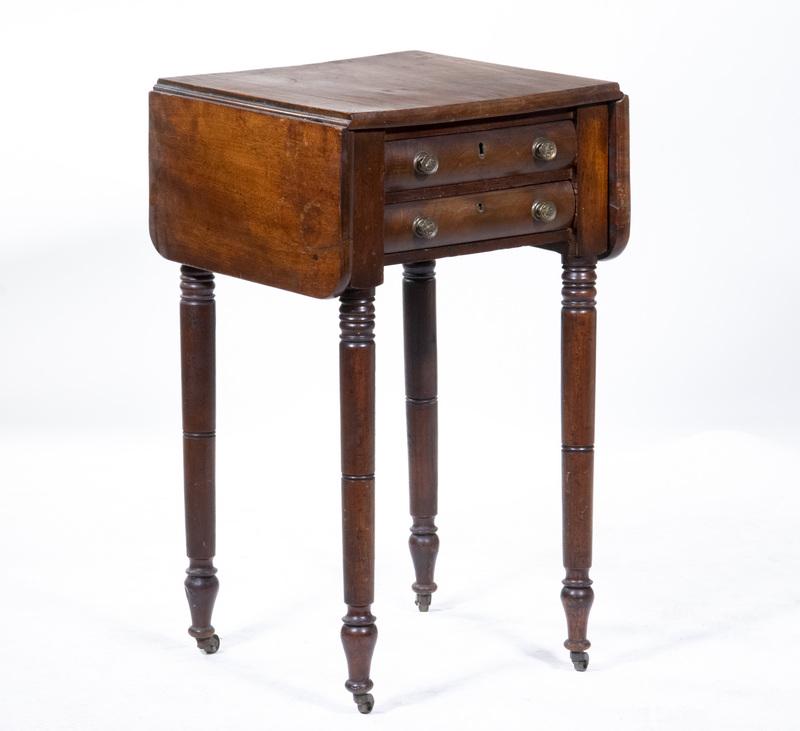 TWO-DRAWER WORK STAND WITH DROP LEAVES (1 of 1)