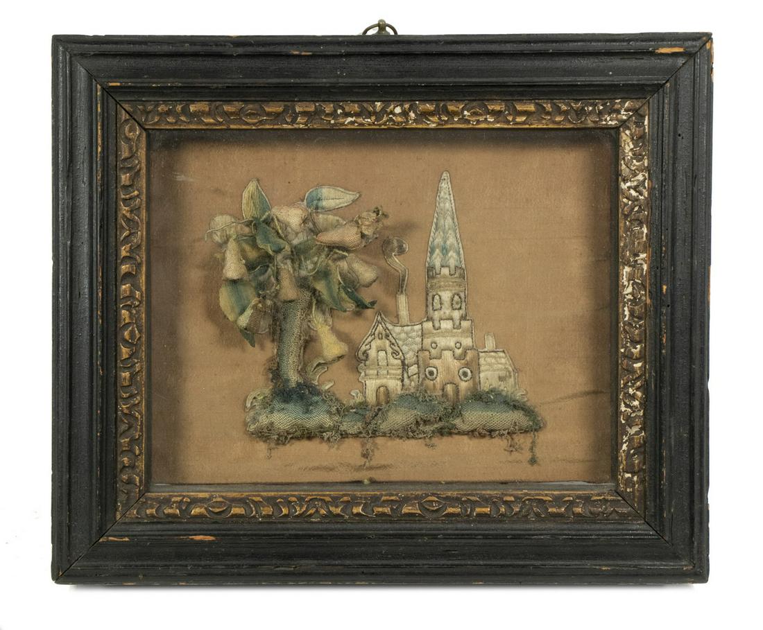 18TH C. ENGLISH TRAPUNTOWORK IN SHADOWBOX FRAME (1 of 1)