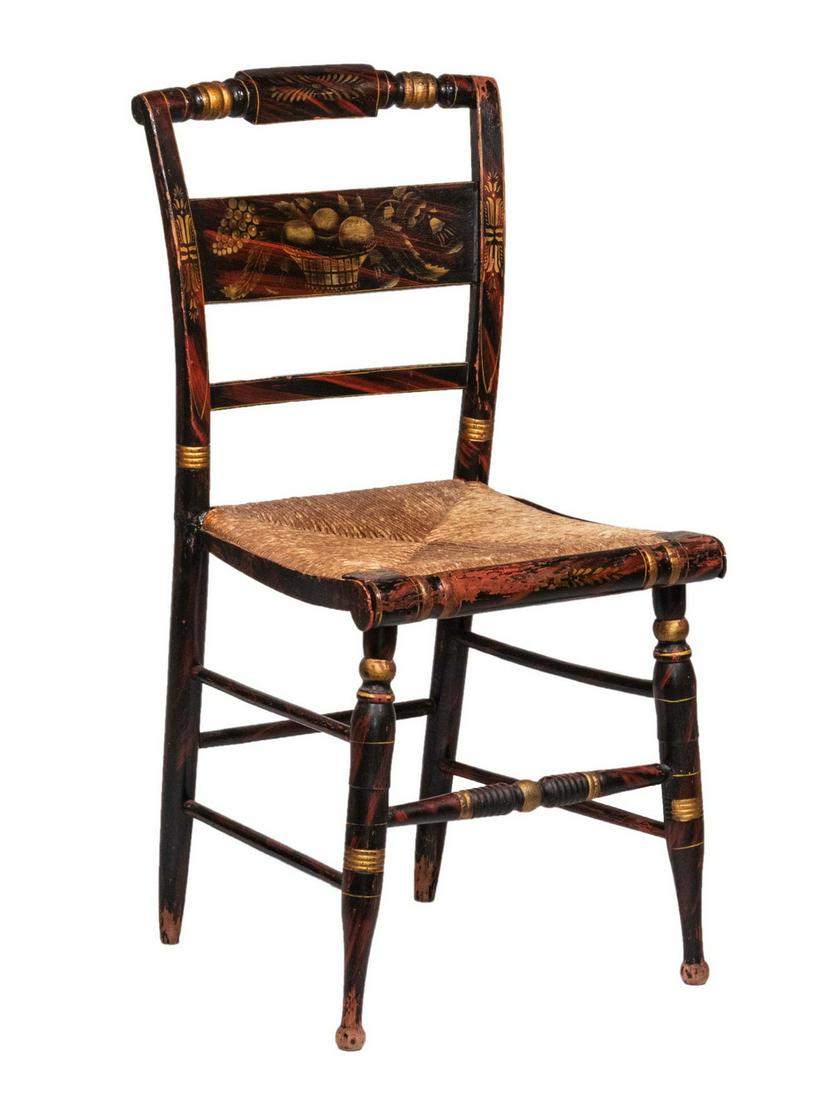 AMERICAN STENCILED PILLOW BACK SIDE CHAIR (1 of 1)