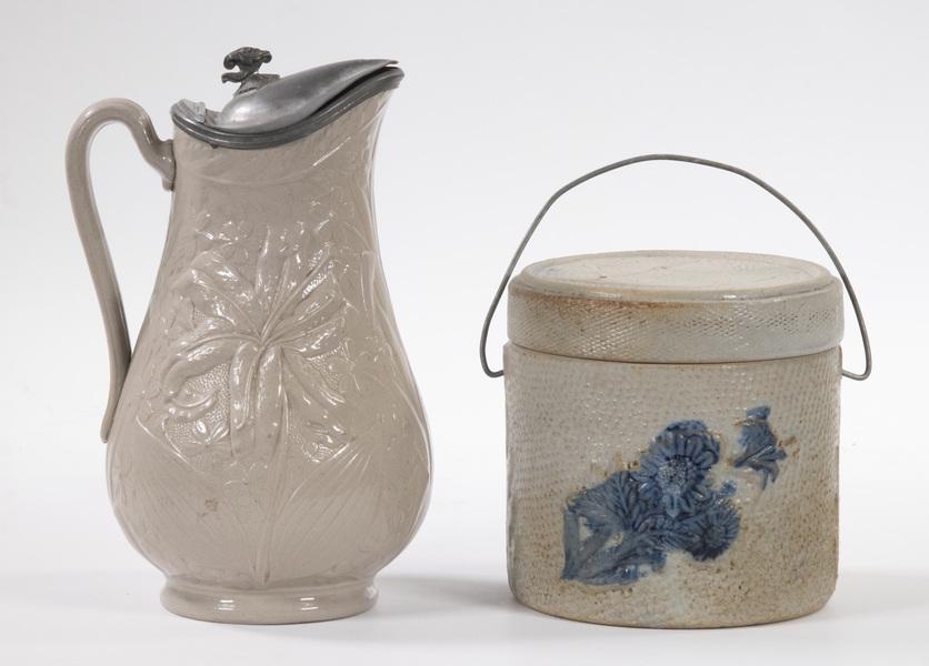 (2 PCS) SALT GLAZED STONEWARE VESSELS (1 of 1)