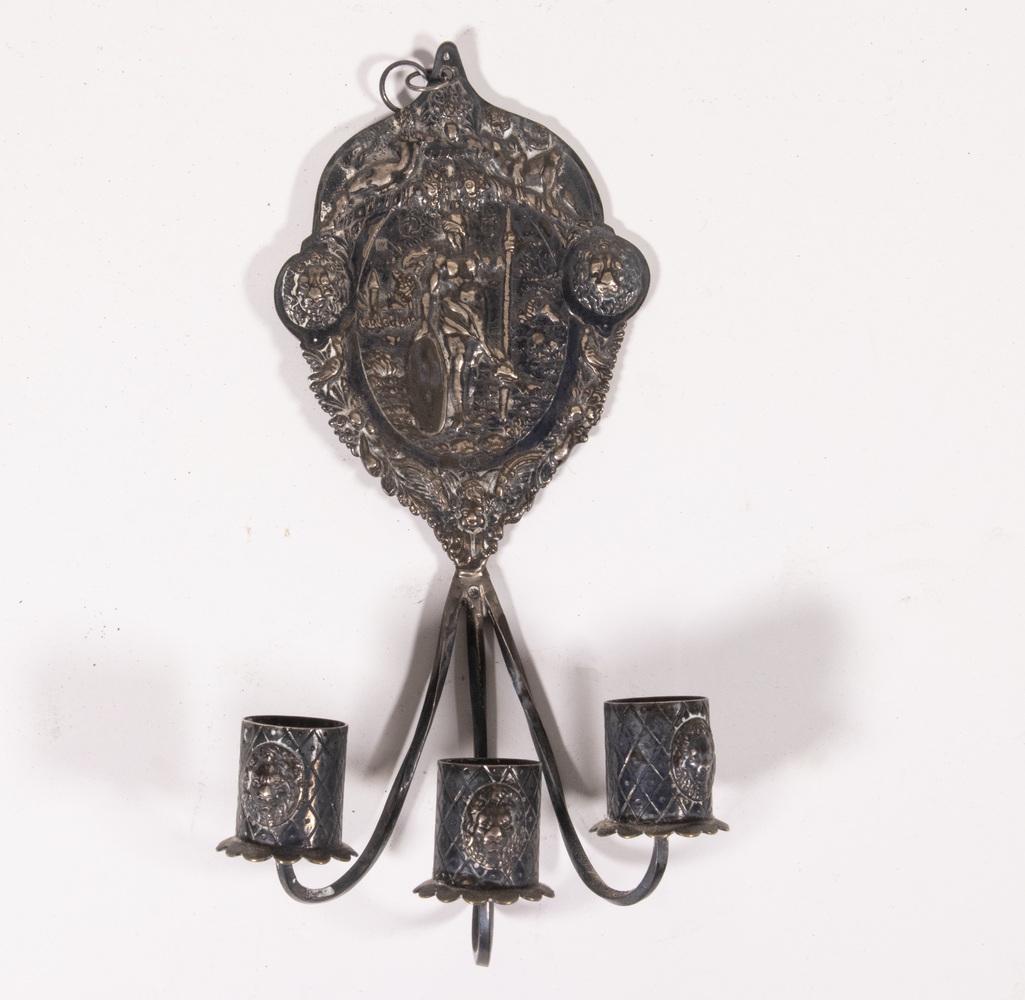 DUTCH SILVER MINIATURE CANDLE SCONCE (1 of 2)