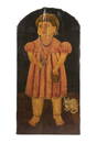 PRIMITIVE PORTRAIT OF A YOUNG GIRL WITH CAT