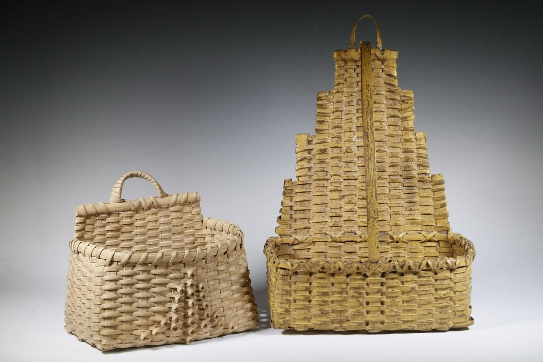 (2) MAINE NATIVE BASKET WALL POCKETS (1 of 1)