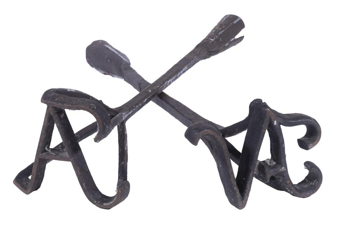 VINTAGE BRANDING IRON CANDLESTICKS (1 of 2)