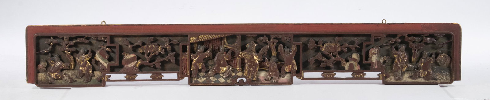 CHINESE CARVED LACQUERED PANEL (1 of 4)