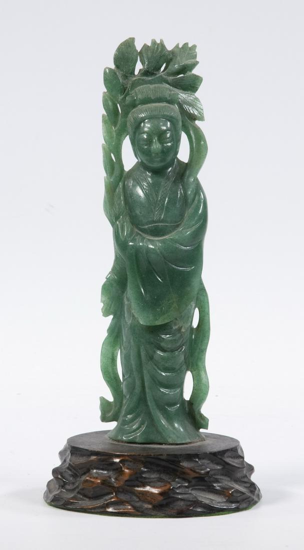 CHINESE FAUX JADE CARVED FIGURINE (1 of 2)