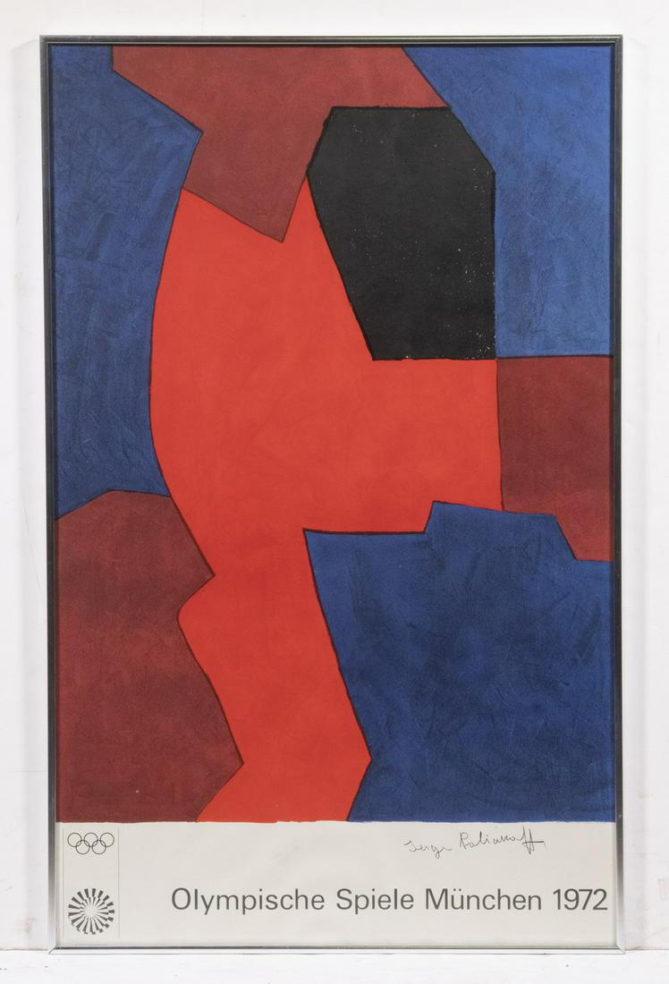 ORIGINAL 1972 MUNICH OLYMPICS POSTER WITH ARTWORK BY SERGE POLIAKOFF (RUSSIA/FRANCE, 1906-1969), (1 of 2)