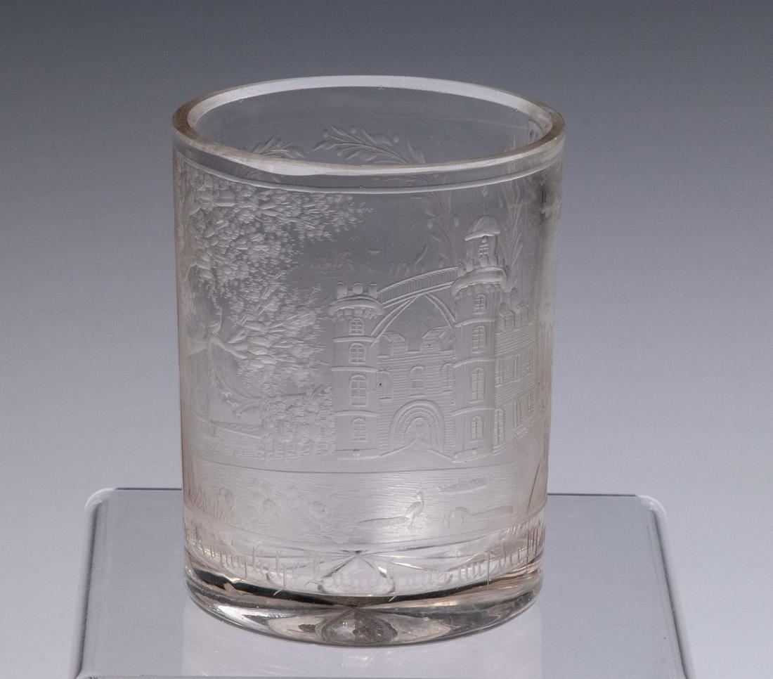 GERMAN ENGRAVED & CUT GLASS BEAKER (1 of 3)