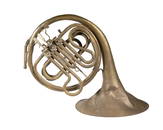 UNMARKED 19TH C. BRASS FRENCH HORN