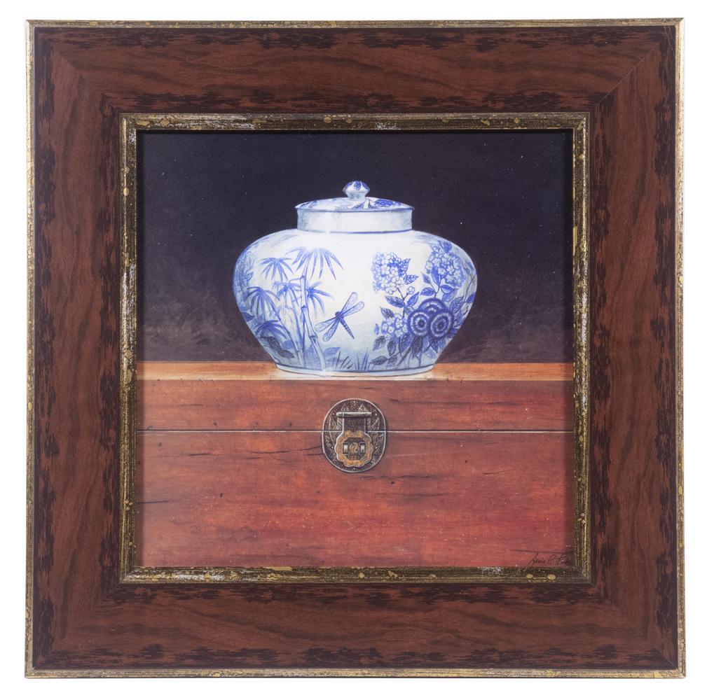 REPLICA PHOTOLITHO PRINT OF A GINGER JAR, FRAMED (1 of 4)