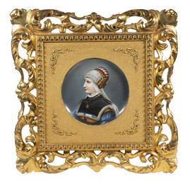 19TH C. CONTINENTAL HAND PAINTED PORCELAIN PLAQUE, UNMARKED
