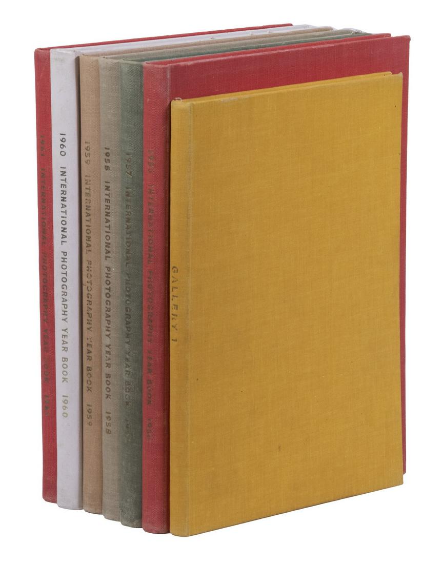 (7) 1950'S-60'S PHOTOGRAPHY ANNUALS: (7) International Photography Yearbooks, edited by Norman Hall, hardbound, published by McMillan of Canada, including: 1957, 1958, 1959, 1960, 1961, 11" x 8" PLUS "Gallery One" of 1958, 10" x 7", good
