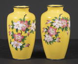 PR JAPANESE CLOISONNE VASES, AKAGI SHOTEN